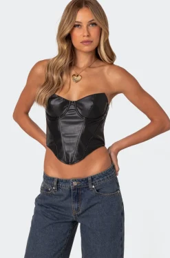 Aberdeen Faux Leather Cupped Corset