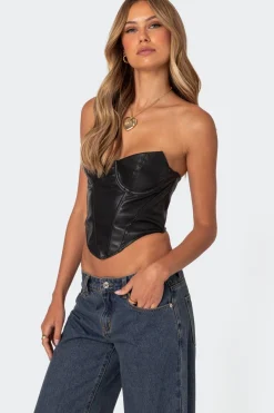 Aberdeen Faux Leather Cupped Corset