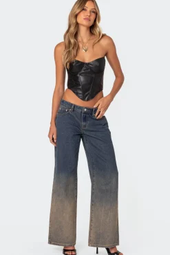 Aberdeen Faux Leather Cupped Corset