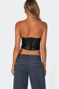 Aberdeen Faux Leather Cupped Corset