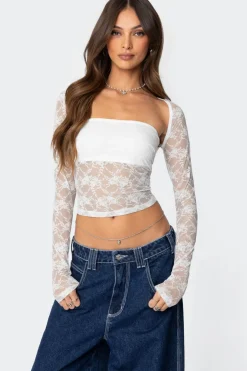 Addison Sheer Lace Two Piece Top