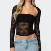Addison Sheer Lace Two Piece Top