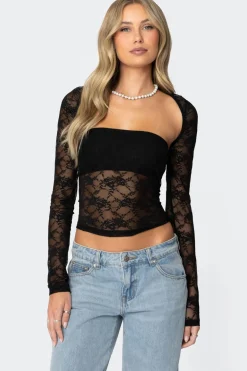 Addison Sheer Lace Two Piece Top