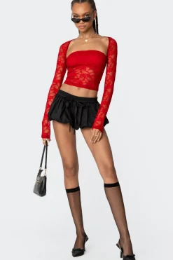 Addison Sheer Lace Two Piece Top