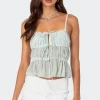 Addy Tie Front Sheer Chiffon Top