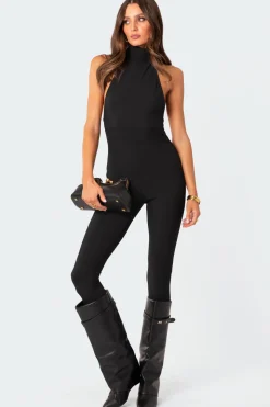 Aero Ribbed Open Back Jumpsuit