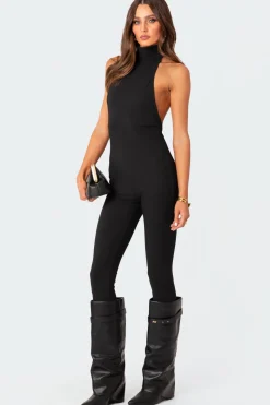 Aero Ribbed Open Back Jumpsuit