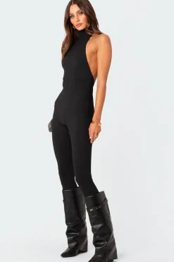 Aero Ribbed Open Back Jumpsuit