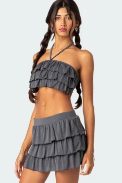 Aimee Ruffle Crop Top