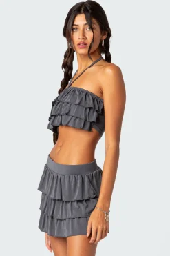 Aimee Ruffle Crop Top