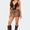 Ainsley Lace Up Faux Leather Mini Skirt