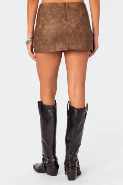 Ainsley Lace Up Faux Leather Mini Skirt