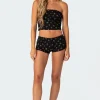Aislinn Printed Waffle Shorts