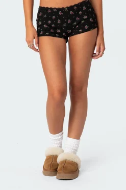 Aislinn Printed Waffle Shorts