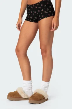 Aislinn Printed Waffle Shorts