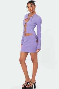 Alaia Knitted Tie Up Skirt
