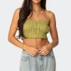 Alda Cropped Button Front Top