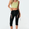 Alexiss Lace-Up Capri Jeans