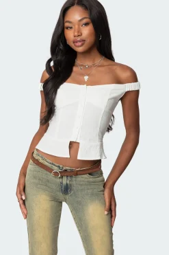 Ali Linen Look Off Shoulder Top