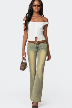 Ali Linen Look Off Shoulder Top