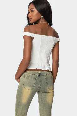 Ali Linen Look Off Shoulder Top