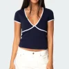 Alicia Contrast V Neck Top