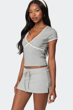 Alicia Contrast V Neck Top