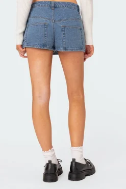 Alivia Satin Bow Denim Micro Skort