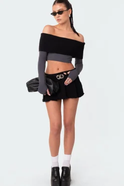 Alma Off Shoulder Half Knit Top