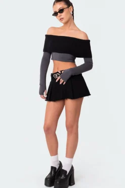 Alma Off Shoulder Half Knit Top