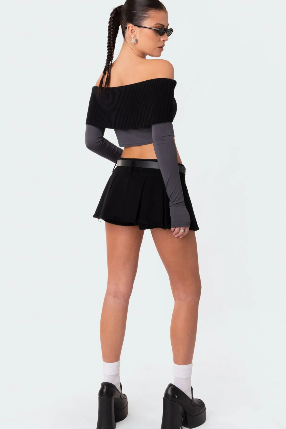Alma Off Shoulder Half Knit Top