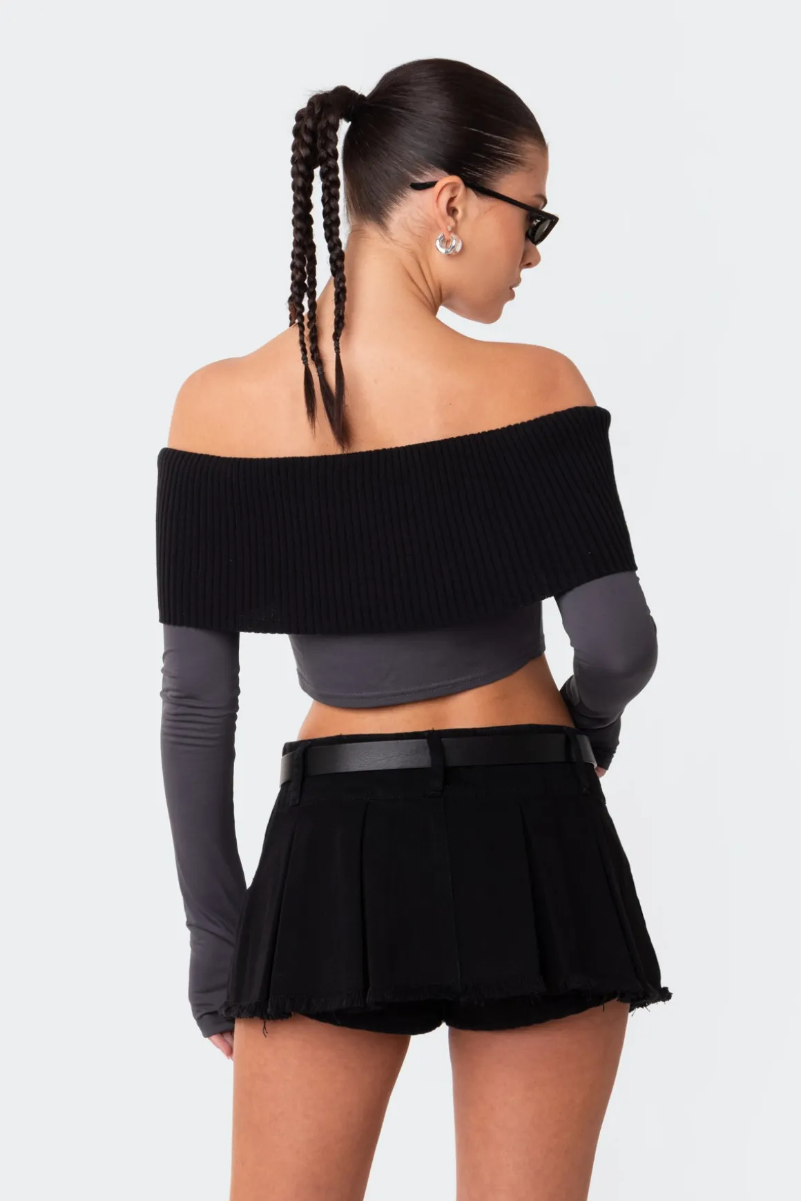 Alma Off Shoulder Half Knit Top