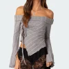Alona Asymmetric Fold Over Knit Top