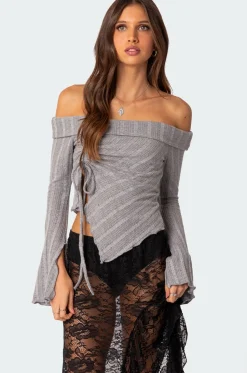 Alona Asymmetric Fold Over Knit Top