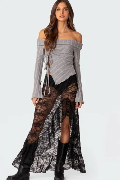 Alona Asymmetric Fold Over Knit Top