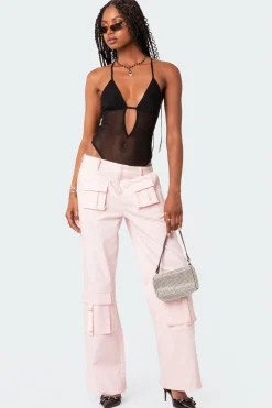 Alva Open Back Sheer Mesh Bodysuit