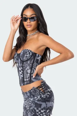 Aly Mesh Corset Top