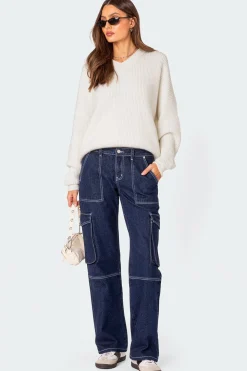 Alyssa Stitch Cargo Jeans