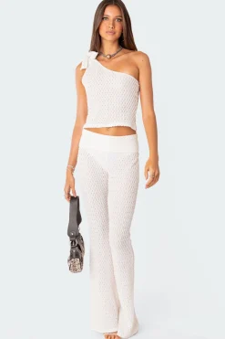 Amalia Textured Knit Fold Over Pants