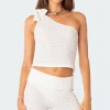 Amalia Textured Knit One Shoulder Top
