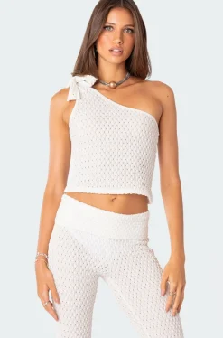 Amalia Textured Knit One Shoulder Top