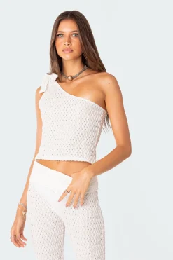 Amalia Textured Knit One Shoulder Top