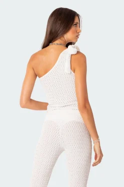 Amalia Textured Knit One Shoulder Top
