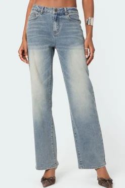 Amia High Rise Straight Leg Jeans