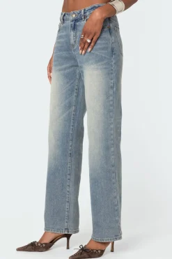 Amia High Rise Straight Leg Jeans