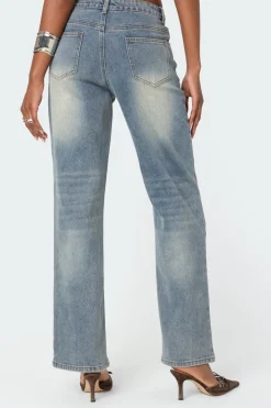 Amia High Rise Straight Leg Jeans