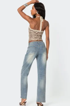 Amia High Rise Straight Leg Jeans