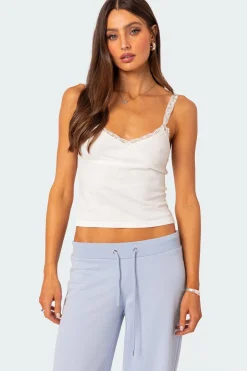 Amilia Lace Trim Tank Top