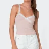 Amilia Lace Trim Tank Top