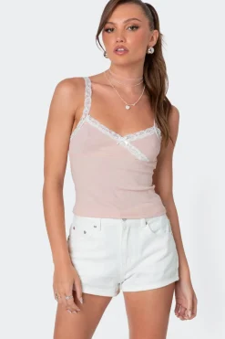 Amilia Lace Trim Tank Top